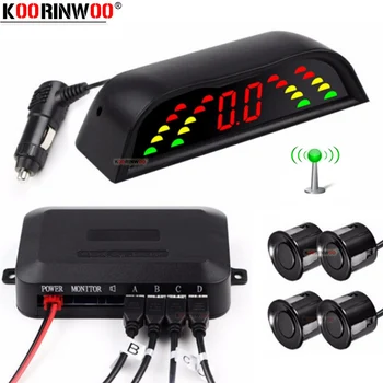 Koorinwoo 2.4 G Kablosuz lcd monitör ekranı Buzzer Siyah / Beyaz / Gri 12V Araba Park Sensörü Radar Ultrasonik Alarm Park Yardımı