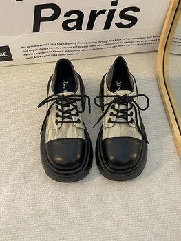 Kore ayakkabısı kadın Topuklu Sonbahar Kadın Ayakkabısı sneaker Karışık Renkler Tüm Maç Loafer'lar Kürk Oxfords Yuvarlak Ayak 2023
