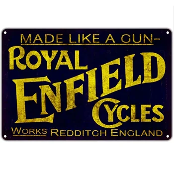 Kraliyet Enfield Döngüleri Bir Silah Gibi Yapılmış Redditch İngiltere Vintage Retro Metal duvar süsü Dükkanı duvar sanat dekoru