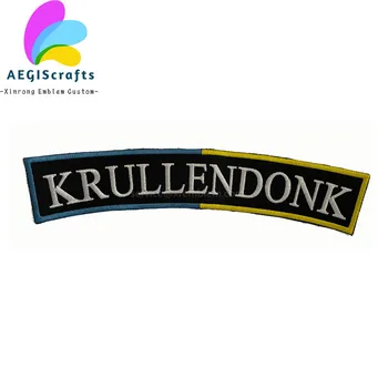Krullendonk Amblemi Hollanda Karnaval Kutlama Festivali Nakış Yamaları 250 mm Demir on İşlemeli Rozet