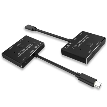 KVM USB C İki Yönlü Anahtarı 1X2/2X1 USB 3.1 Splitter Veri video değiştirici 8K @30Hz PD 100W PC monitörü Cep Telefonu