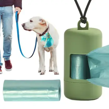 Köpek atık torbası Tutucu Taşınabilir Pet Depolama Taşıyıcı İçin Kolu İle kaka poşetleri İçerir 1 Rulo Sızdırmaz atık torbaları Pet Kaka