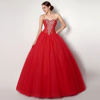 Kırmızı düğün elbisesi Saten Renkli Taş Straplez Kapalı Omuz Düğün Doğum Günü Partisi Ziyafet Abiye giyim