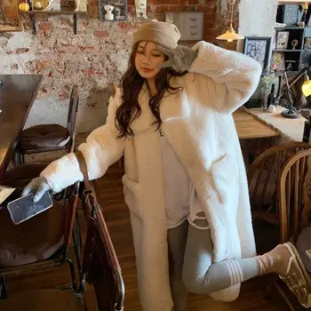 Kış kadın Soğuk Ceket 2023 Taklit Kürk Zarif Kalınlaşmış Lüks Tasarımcı Mizaç peluş Ceket Şal QY23