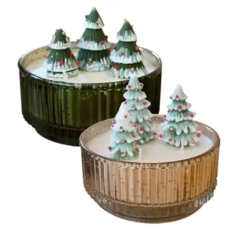 Kış Orman Noel Ağacı Mum Soya Balmumu Aromaterapi Mum Noel Ağacı Şekli Balmumu Mum Narin Konik dekoratif mumlar Mum