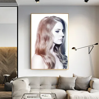 Lana Del Rey Müzik Albümü Şarkı Sözleri Boyama Baskı Tuval Poster Modern Şarkıcı duvar sanat resmi Ev Bar Cafe Odası Dekor Cuadros