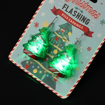 LED Küpe Parlayan Light Up Küpe Noel Baba Ren Geyiği Kardan Adam Noel Ağacı Dangle ışıkları ile parti kadınlar için