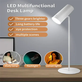 LED masa lambası Taşınabilir Kısılabilir Şarj Edilebilir Dokunmatik Kontrol Akülü Masa Lambası İle Gün Batımı ışığı Ev Ofis İçin