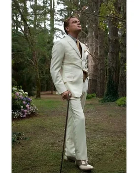Leonardo'nun Aynı Takım Elbise Erkekler İçin Sıska Fildişi Damat Düğün Smokin Blazer 2024 Ziyafet Parti Takım Elbise Ceket Pantolon 2 Adet Custom Made