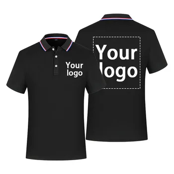 LOGO özelleştirilmiş gömlek erkek golf takım elbise Rahat kısa kollu düz POLO GÖMLEK Yaz nefes üst