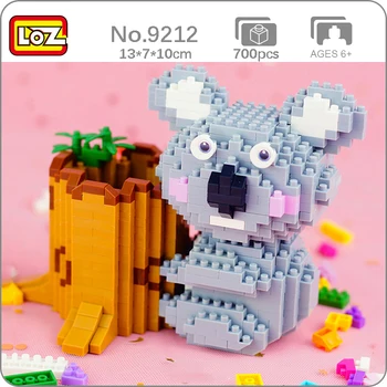 LOZ 9212 Hayvan Dünya Koala Ayı Pet Bebek Ağacı Kalem Konteyner Modeli Mini Elmas Blokları Tuğla Yapı Oyuncak Çocuklar için hiçbir Kutu
