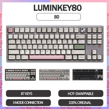 Luminkey80 Oyun Mekanik Klavye Conta Hot Swap Keycaps PBT 3 Modu kablosuz klavye RGB Arkadan Aydınlatmalı Özelleştirmek Oyun Klavyesi