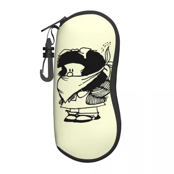 Mafalda Karikatür Gözlük Durumda Hafif Gözlük saklama Kutusu Açık Seyahat Taşınabilir Küçük Güneş Gözlüğü Kutusu Kılıfı