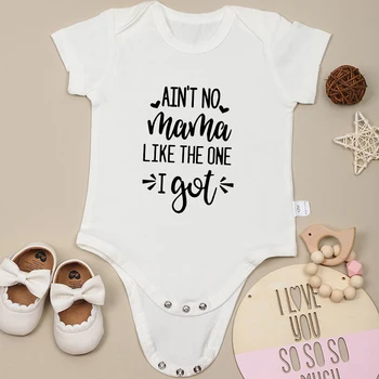 Mama Gibi Ben Var Eğlenceli Bebek Bodysuits Yüksek Kalite %100 % Pamuk Yenidoğan Erkek Kız Onesie Yaz Ev Giysileri Pijama