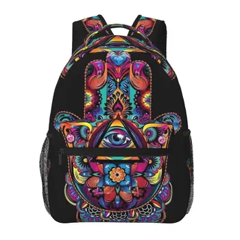 Mandala Hamsa Sanat Sırt Çantası Kız Erkek Seyahat Sırt Çantası gençler için sırt çantaları okul çantası