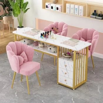 Manikür masası Ve Sandalye Seti Salon Minimalist Tek Çift tırnak masası s Profesyonel İskandinav manikür masası salon mobilyası HY