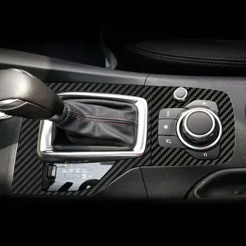 Mazda 3 Axela 2014 İçin Fit 2015 2016 2017 Araba İç Vites Kafa Vites Topuzu Paneli Kapak Trim Sticker karbon fiber