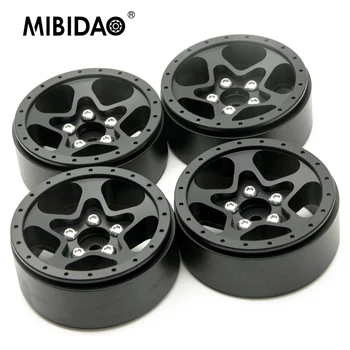 MIBIDAO Siyah 1.9 inç Alüminyum Alaşım Beadlock Tekerlek Jantları Hub Eksenel SCX10 CC01 D90 1/10 RC Paletli Araba Modeli Yükseltme Parçaları