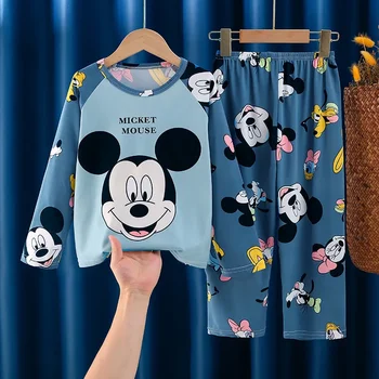 Mickey Dikiş Kız Pijama Setleri Gençler Pijama çocuk pijamaları Gecelik Bahar Sonbahar Pijama Yılbaşı Hediyeleri