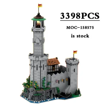 MOC-158575 Gelişmiş Deniz Feneri - 10305 Aslan Şövalye Kale Alternatif İnşaat Ortaçağ Kalesi Yapı Taşları Oyuncak DIY Hediyeler