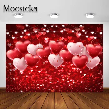 Mocsıcka sevgililer Günü Zemin Fotoğrafçılık için Kırmızı Sevgiliye Düğün Gelin duş dekorasyonu Portreler Fotoğraf Arka Plan