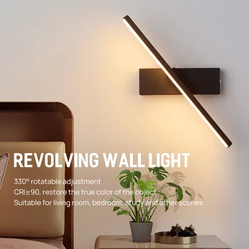 Modern Başucu Duvar Lambası Yatak Odası Basit LED Lamba Yaratıcı Dönebilen Oturma Odası Çalışma Duvar Koridor Duvar Lambası