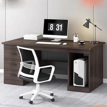 Modern Büyük Depolama ofis masası Kahverengi Masaüstü Yönetici Masası ofis masası Bilgisayar Ahşap Escritorios De Oficina Mobilya