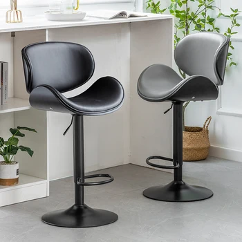Modern döner Bar sandalyeleri deri ışık lüks oturma odası basit Bar tabureleri mutfak sayacı tabureleri yüksek tabureler ofis mobilyaları
