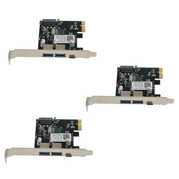 NEW-3X USB 3.1 Tip C Pcıe Genişleme Kartı PCI-E 1 Tip C Ve 2 Tip A 3.0 USB Adaptörü PCI Express Denetleyici Hub