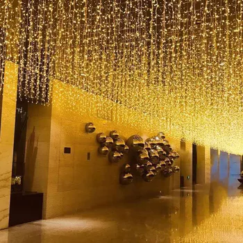 Noel Perde Saçağı LED dize ışıkları 4-20M Düğün Parti Lambası Tatil Aydınlatma Dekorasyon Ev Saçak sokak dekorasyonu