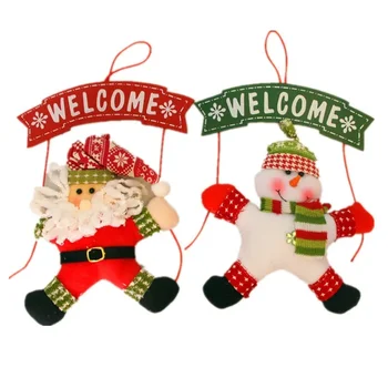 Noel Çelenk Kapı Asma Karikatür Kumaş Asma Mektup Kartı Kapı Asma Açık Noel Süslemeleri