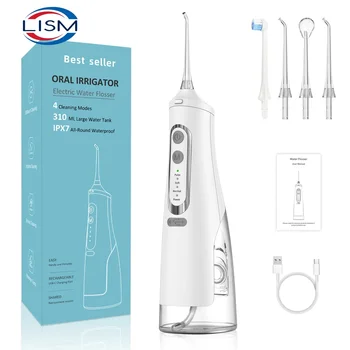Oral Irrigator USB Şarj Edilebilir diş duşu Taşınabilir diş su jeti 310ML Su Deposu IPX7 Su Geçirmez Diş Temizleyici Seyahat