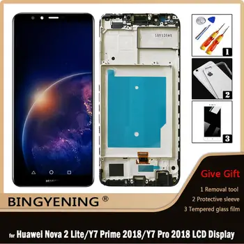 Orijinal Huawei Y7 Başbakan 2018 lcd ekran ekran dokunmatik sayısallaştırıcı tertibatı İçin Huawei Y7 Y7 Pro 2018 / Nova 2 Lite Çerçeve İle