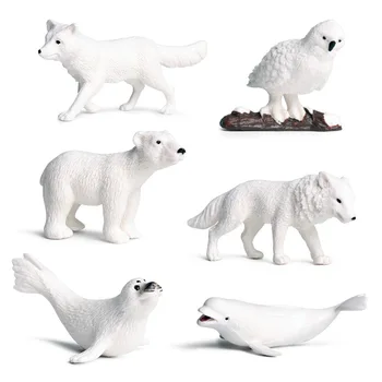 Orijinal Vahşi Hayvanlar Beyaz balina Kutup Ayısı Mühür Kutup tilkisi Modeli Aksiyon Figürü Figürleri Minyatür Koleksiyon Oyuncaklar Çocuklar İçin