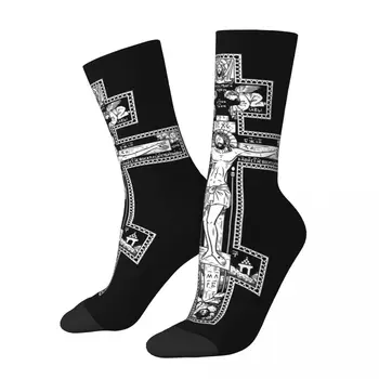 Ortodoks Çapraz Klasik Çorap Erkekler Kadınlar Moda Hıristiyan İsa Din Dini Çorap Harajuku Bahar Kış Orta Tüp Çorap