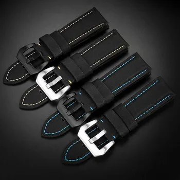 Panerai için PAM441 / 01661 bileklik 22mm 24mm 26mm Deri Spor Watchband Siyah Mavi saat kayışı Aksesuarları Bilezik BANTLARI