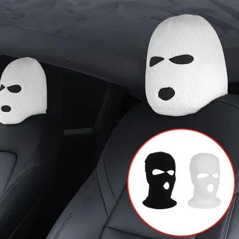 Parodi Araba klozet kapağı Maskeli Kişi Örme Başlık Cadılar Bayramı Kafalık Kapak Dekorasyon Araba Anti-hırsızlık Uyarı Aksesuarları