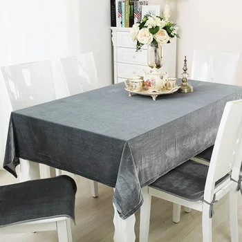 Peluş masa örtüsü, düz renk, haşlanma önleyici, yağ önleyici, ısı yalıtımı ve kalın kadife kumaş, sandalye kılıfı M6L3604