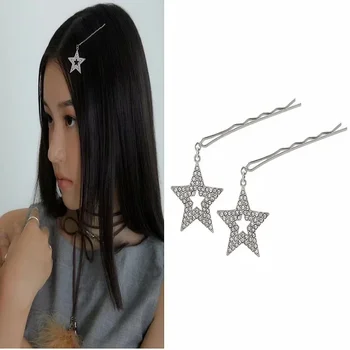 Pentagram Tokalarım Yıldız Kolye saç tokası 2023 Kore Charm Yaz Serin Metal Y2k Bobby Pin saç aksesuarları Kız Headdress