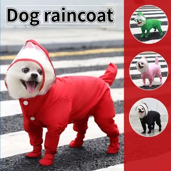 Pet köpek tüm paketi yağmurluk yağmur ayakkabıları ile küçük köpek Dört ayaklı su geçirmez ceket köpek kapüşonlu ceket Oyuncak ayı evcil hayvan giysileri
