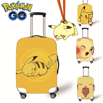 Pokemon Pikachu Kalın Elastik Bagaj Koruyucu Kapak için Uygun 18-32 İnç Çanta Bavul Kapakları Arabası Kapağı Seyahat Aksesuarları