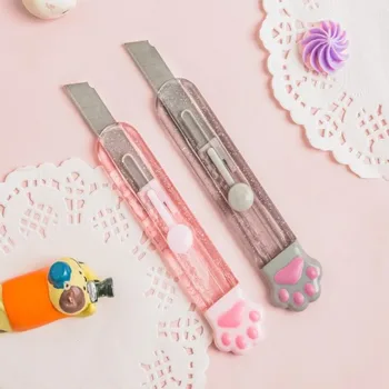 Ps Kedi Pençe Sanat Maket Bıçağı Pratik Keskin Bıçak Şeffaf Ekspres Kutu Bıçak Kağıt Kesici Kırtasiye