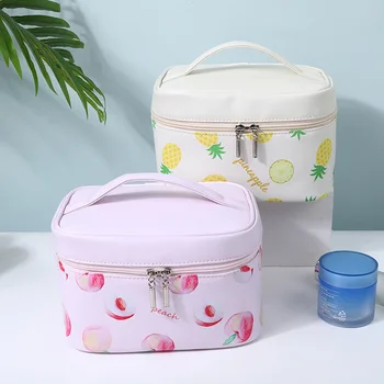 PU Deri Seyahat Kozmetik Çantası Kadınlar İçin kozmetik düzenleyici Büyük Kapasiteli Taşınabilir makyaj çantası çanta Bayan Tuvalet Çantası