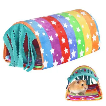 Rahat Yuva Rahat Yastıklı Hamster Yuva Alanı Tasarımı Canlı Renk Kalınlaşmış Sıcak Küçük Yatak Kış Sıcak Hamster Tüneli Küçük