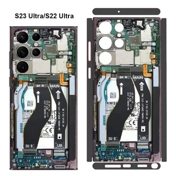 Renkli 3M Kamuflaj Wrap Yıkmak Cilt Samsung Galaxy S22 S23 S20 Not 20 Ultra Arka Koruyucu Kapak Muhafaza Çıkartmalar