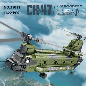 Reobrix Askeri Chinook Seti CH - 47 Orta nakliye helikopteri Yapı Taşları Silah Uçak Tuğla Erkek çocuk oyuncakları Çocuklar için Hediyeler