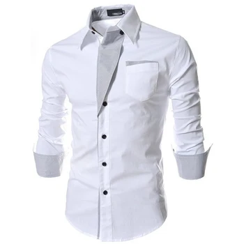 Resmi iş gömleği Erkekler için Tops, Slim Fit Elbise Gömlek Uzun Kollu, Polyester Kumaş, M 2XL Boyutları, Renk Seçenekleri