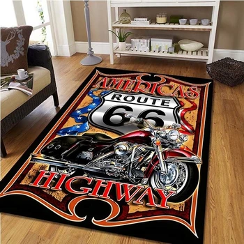Route 66 Motosiklet Vintage Halı Yatak Odası Oturma Odası Halı Mutfak Paspaslar Ev Dekor Kaymaz Alan Kilim Ev dekor
