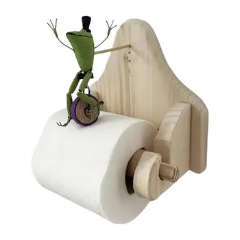 Rulo kağıt havlu tutucu Ahşap Süsler tuvalet kağıdı Depolama Rafı Kurbağa Sürme Bisiklet Süslemeleri Banyo Aksesuarları Kağıt Tutucu
