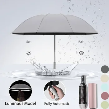 Rüzgar Geçirmez Yansıtıcı Şerit UV Şemsiye ile Tam Otomatik Ters Katlanır Şemsiye